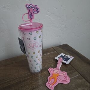 Roller Rabbit x Target Set -  Disco Hearts Drink Tumbler & Sea Life Luggage Tag